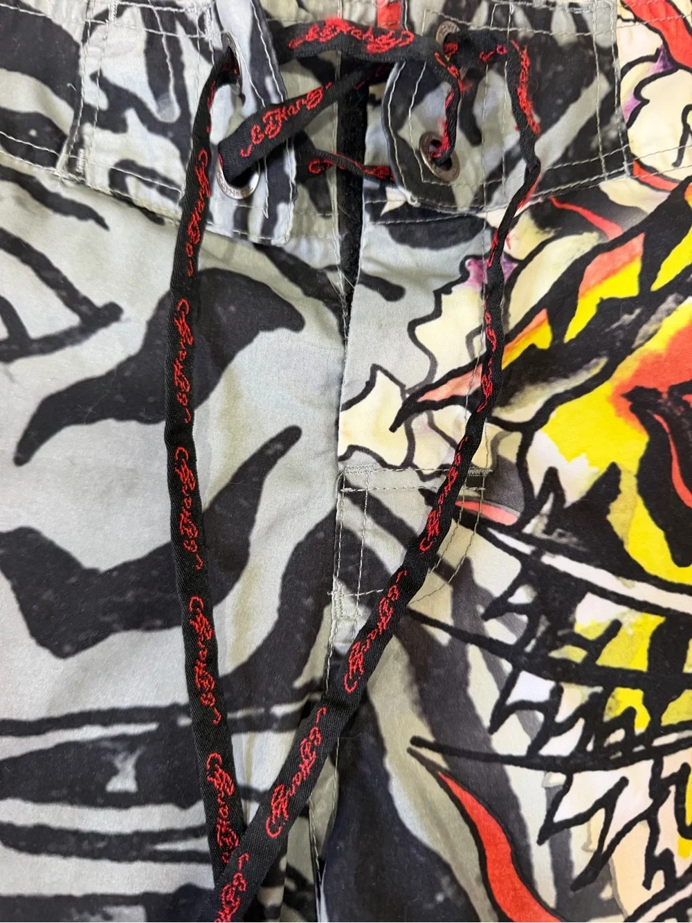 Ed Hardy Board Shorts Mens 31 Tiger Tattoo Surf Swim Trunks Y2K Vintage